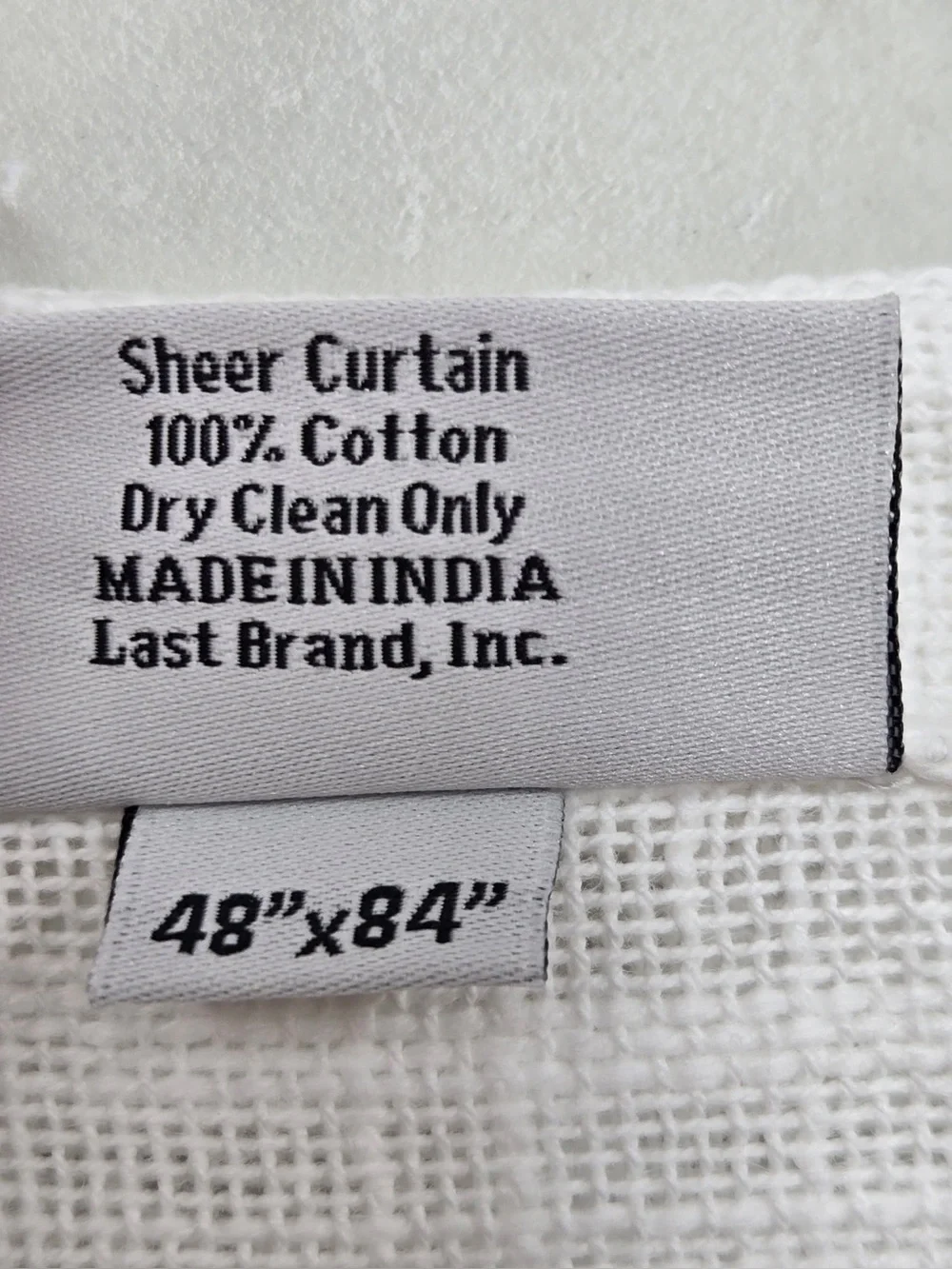 NWT QUINCE Set Of 4 48x84 Cotton Sheer Curtains White 0764
